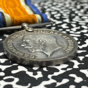 (1914-18) G.B. WWI Victory Service Medal Lot#OV1526 Silver! With Ribbon, 36mm