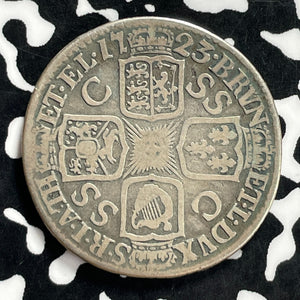 1723 Great Britain George I 1 Shilling Lot#JM9852 Silver! South Seas Company