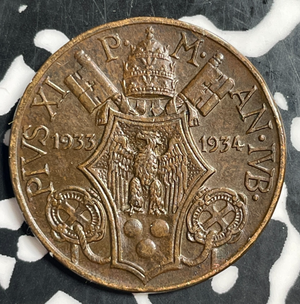 1933-1934 Vatican City 10 Centesimi Lot#T3176 Nice!