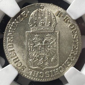 1849-A Austria 6 Kreuzer NGC MS65 Lot#G8789 Gem BU!