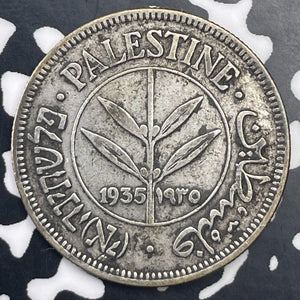 1935 Palestine 50 Mils Lot#C1350 Silver!