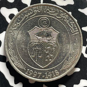 1997 Tunisia 1 Dinar Lot#T4506 High Grade! Beautiful!