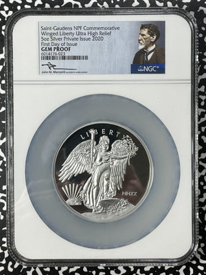 2020 U.S. Saint Gaudens 5 Oz NGC Gem Proof Lot#B2324 Silver! With Case & C.O.A.