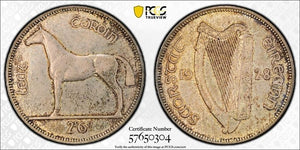 1928 Ireland 1/2 Crown PCGS MS63 Lot#G936 Silver! Choice UNC!