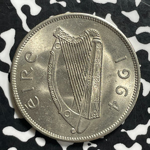1964 Ireland 1/2 Crown Half Crown Lot#C0622 High Grade! Beautiful!