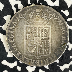 1689 Great Britain William & Mary 1/2 Crown Lot#JM9443 Silver! S-3435