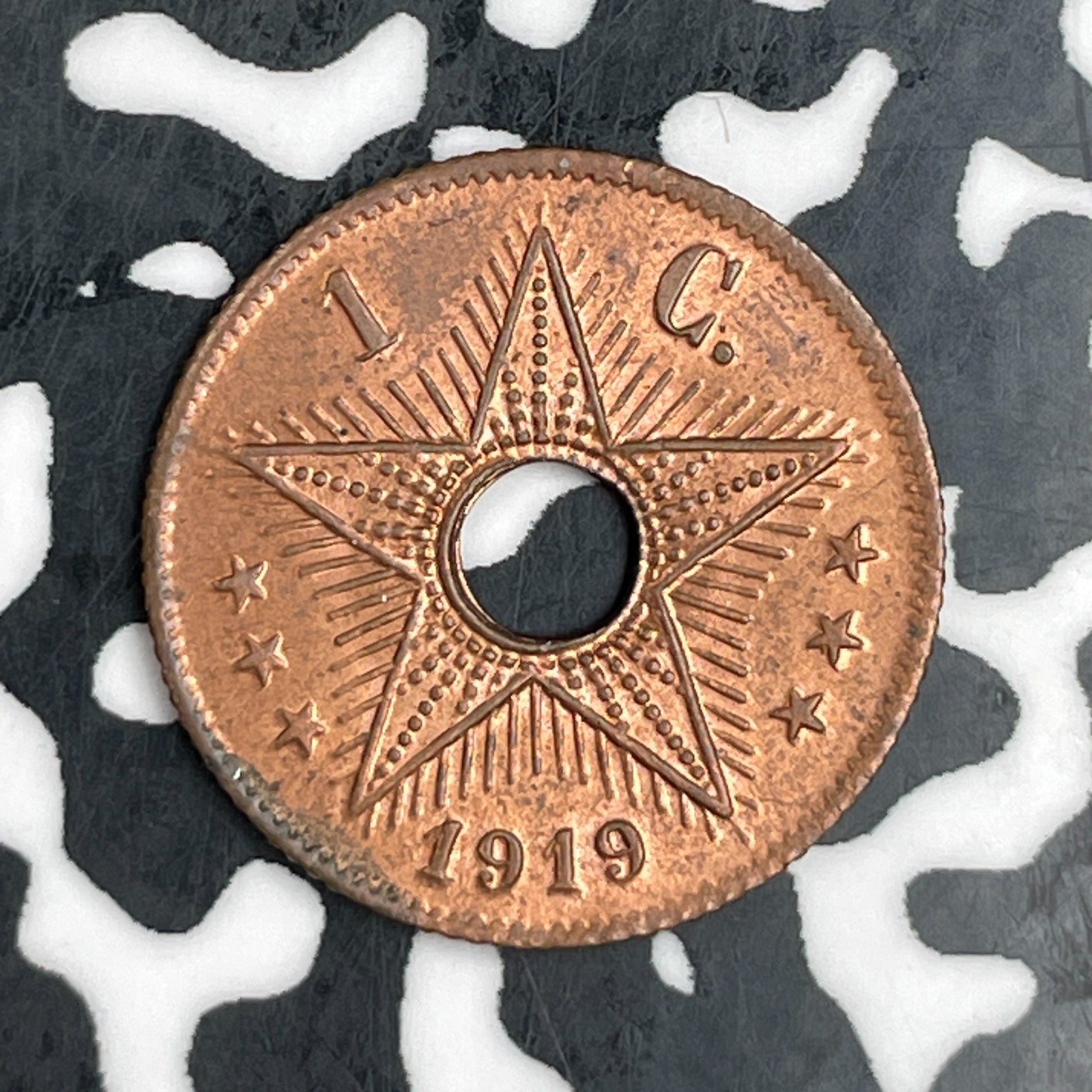 1919 Belgian Congo 1 Centime Lot#F7646 High Grade! Beautiful!