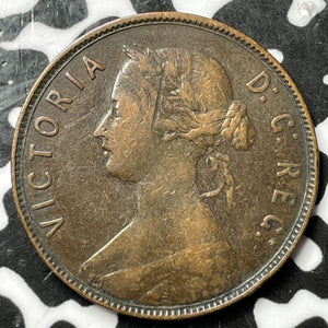 1872-H Newfoundland Large Cent Lot#D8400 Nice Detail, Obverse Scratch