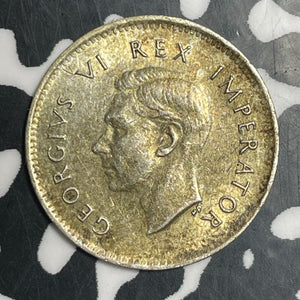 1941 South Africa 3 Pence Threepence Lot#T2717 Silver! High Grade! Beautiful!