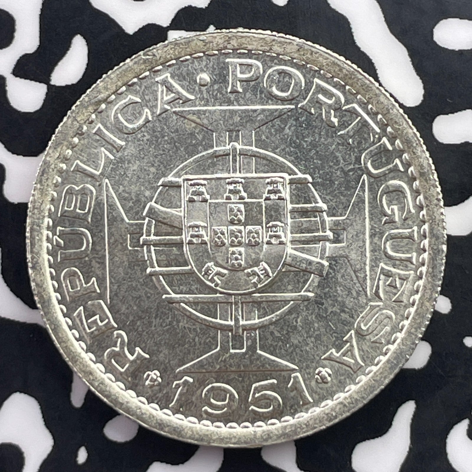 1951 St. Thomas & Prince 10 Escudos Lot#C5488 Silver! High Grade! Beautiful!