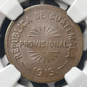 1915 Guatemala Provisional Gov. 25 Centavos NGC MS63BN Lot#G8727 Choice UNC!