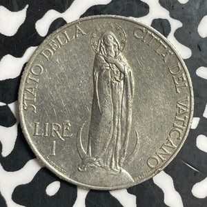 1933-1934 Vatican City 1 Lira Lot#T3174 Nice! KM#15