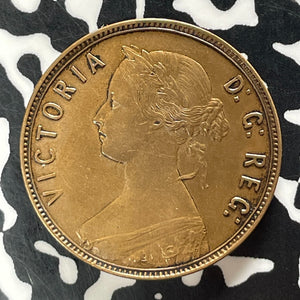 1885 Newfoundland Large Cent Lot#JM9267 Key Date! Beautiful Detail, Old Cleaning