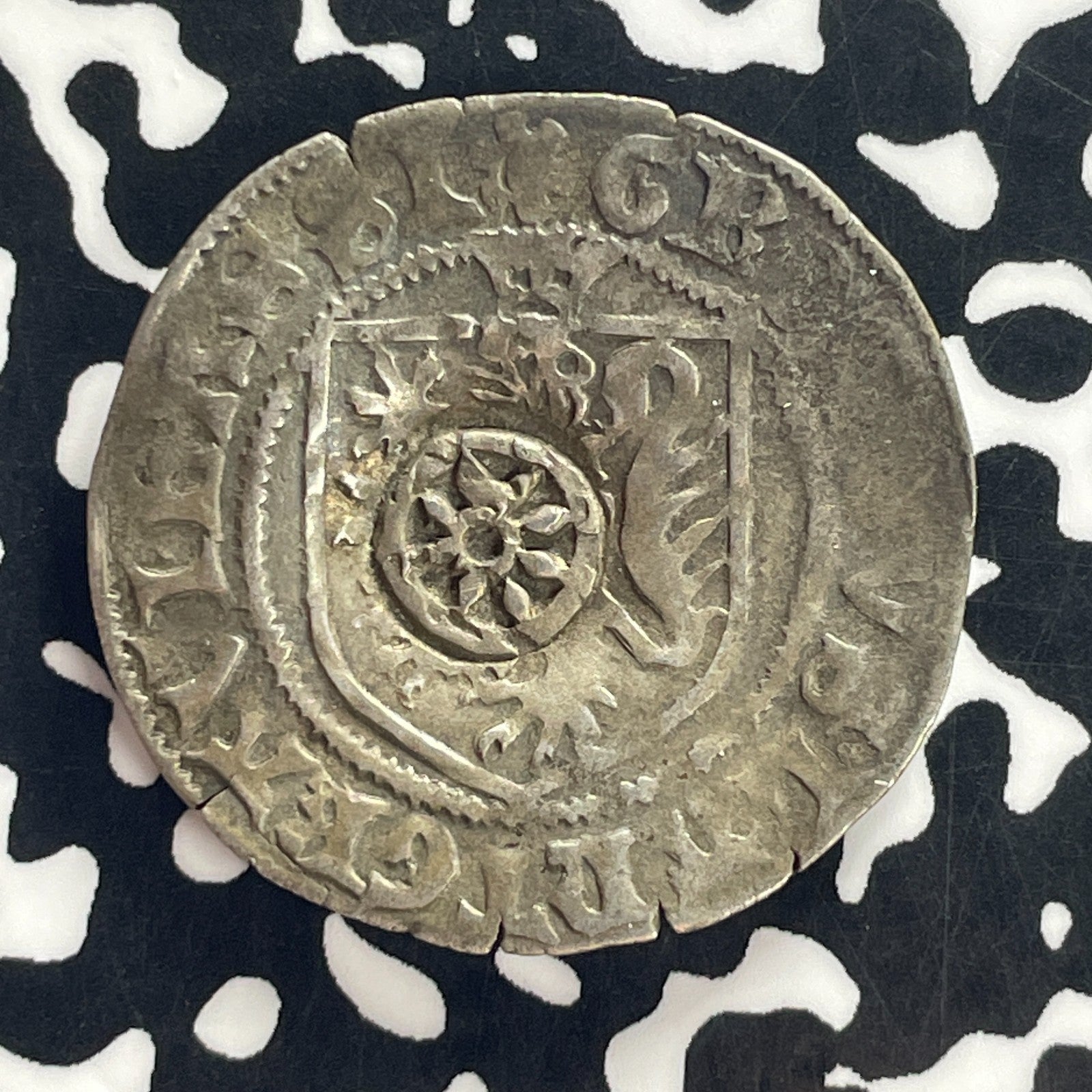 (1413-58) Germany Erfurt Ludwig I 1 Groschen W/ Countermark Lot#JM0342 Silver!