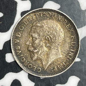 1918 Great Britain 3 Pence Threepence Lot#T2638 Silver!