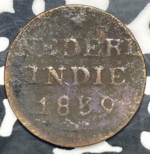 1839 Netherlands East Indies 1 Cent Lot#T9971 Corrosion