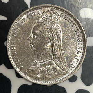 1888 Great Britain 6 Pence Sixpence Lot#T3596 Silver! High Grade! Beautiful!