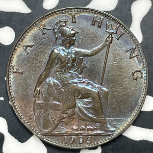 1903 Great Britain Farthing Lot#C0311 Old Cleaning