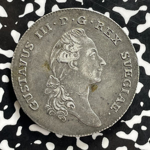 1782-OL Sweden 1 Riksdaler Lot#JM0164 Large Silver! Nice!
