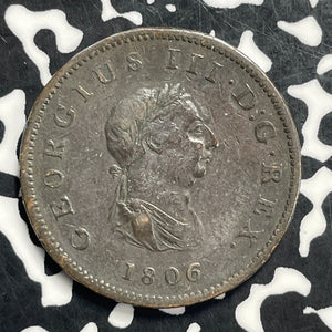 1806 Great Britain 1/2 Penny Halfpenny Lot#C0595