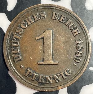 1889-E Germany 1 Pfennig Lot#E9028 Better Date