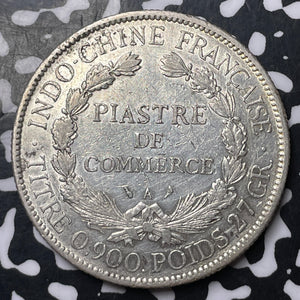 1906-A French Indo-China 1 Piastre Lot#MK162 Large Silver!