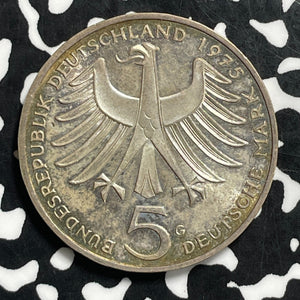 1965-G West Germany 5 Mark Lot#C0685 Silver! High Grade! Beautiful!