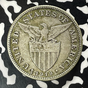 1919-S U.S. Philippines 50 Centavos Lot#T5209 Silver!