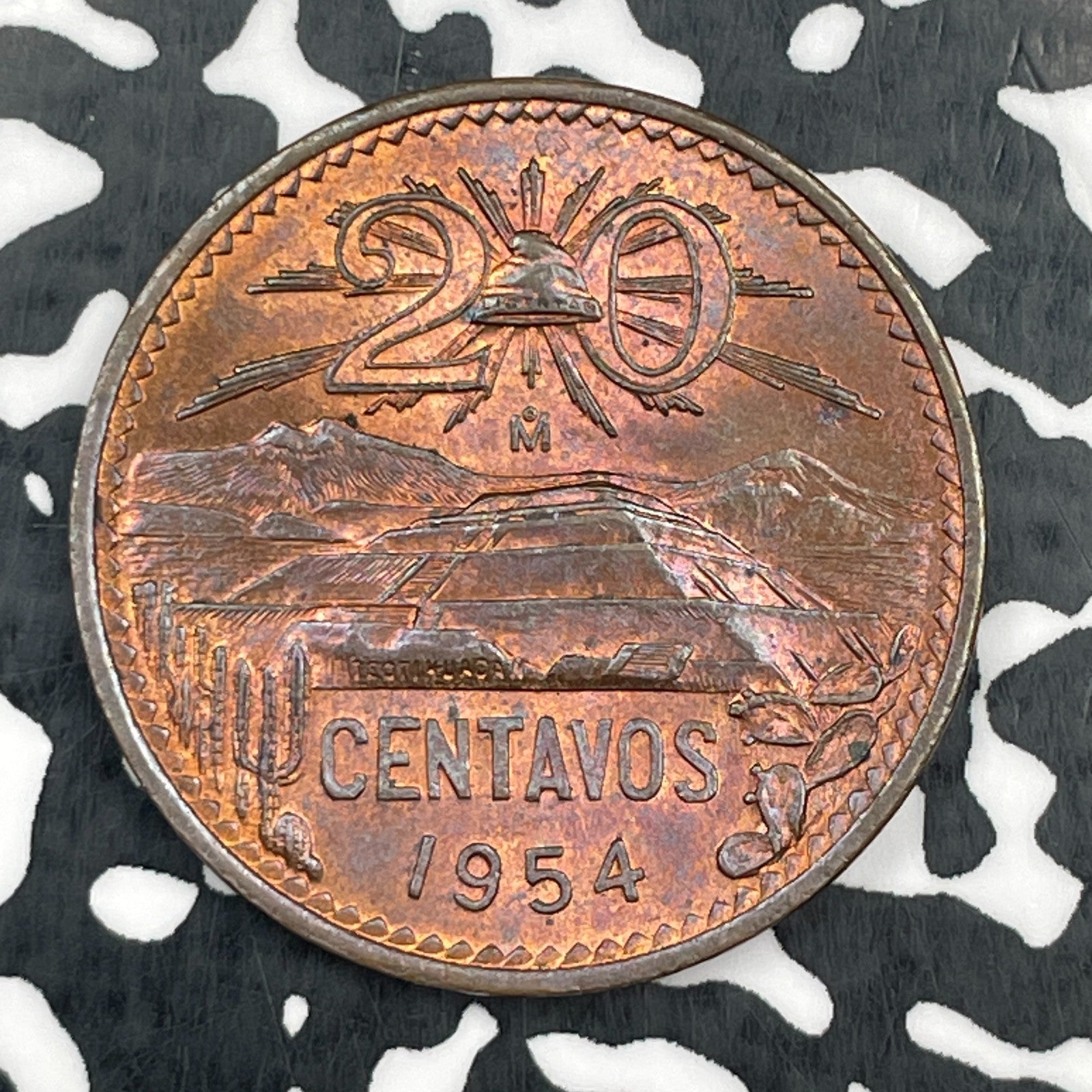 1954 Mexico 20 Centavos Lot#N1439 High Grade! Beautiful!
