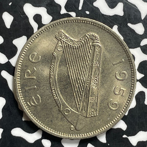 1959 Ireland 1/2 Crown Half Crown Lot#C0648 High Grade! Beautiful!