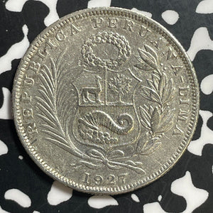1927 Peru 1/2 Sol Half Sol Lot#T1721 Silver!