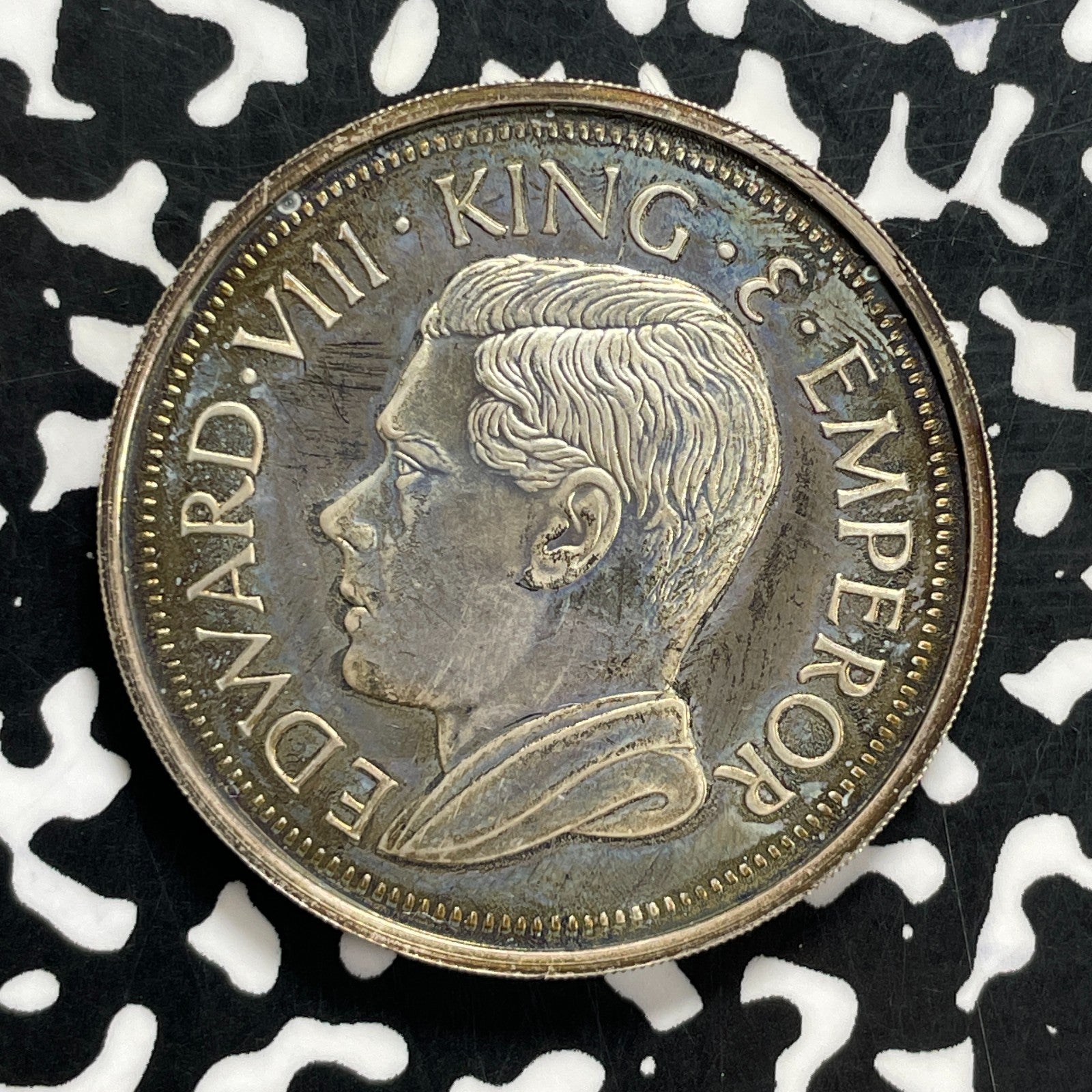 "1936" (1984) South Africa Edward VIII Fantasy 1 Crown Lot#JM9936 Silver! KM#Xm1