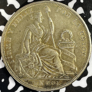 1926 Peru 1 Sol Lot#D6894 Large Silver Coin!
