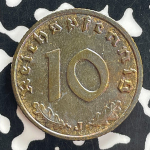 1938-J Germany 10 Pfennig Lot#T7631 High Grade! Beautiful Toning!