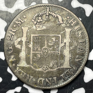 1818-NG M Guatemala 2 Reales Lot#JM8687 Silver! Scarce!