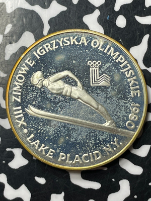 1980 Poland Lake Placid Olympics 200 Zlotych Lot#OV1405 In Plastic Case