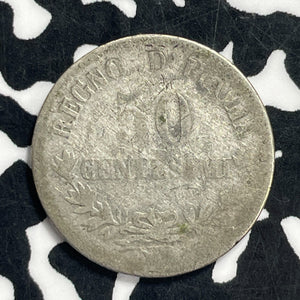 1863 Italy 50 Centesimi Lot#C0715 Silver!