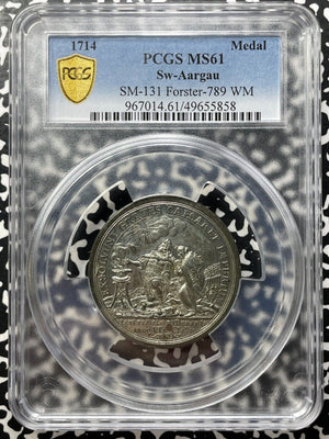 1714 Switzerland Aargau Peace Of Baden Medal PCGS MS61 Lot#GV8584 SM-131