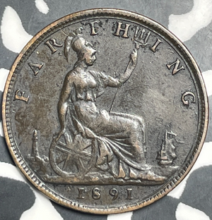 1891 Great Britain Farthing Lot#T9288