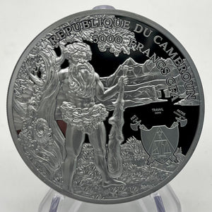 2022 Cameroon 5000 Franc Wildman 5oz Silver Ultra High Relief Black Proof