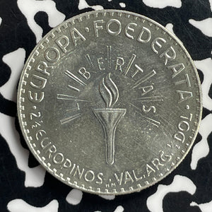 1952 Europa 2 1/2 Europinos Lot#T7059 Silver! High Grade! Beautiful! KM#XII
