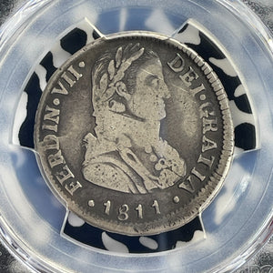 1811-So FJ Chile 2 Reales PCGS F12 Lot#G710 Silver! Very Scarce! Calico-941