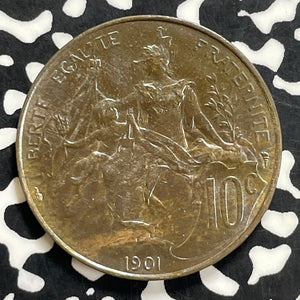 1901 France 10 Centimes Lot#OV1621 High Grade! Beautiful! Old Flip