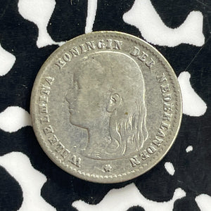 1897 Netherlands 10 Cents Lot#C1264 Silver!