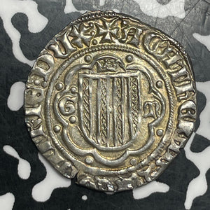 (1355-1377) Italy Sicily Federico IV The Simple AR Pierreale Lot#JM9461 Silver!