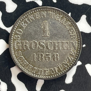 1858-B Germany Hannover 1 Groschen Lot#T7658 Silver! Nice!