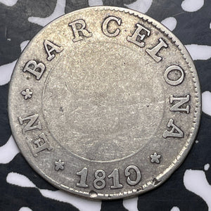 1810 Spain Barcelona 1 Peseta Lot#MK356 Silver!