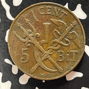 1905-P Danish West Indies 1 Cent/5 Bit Lot#T5057