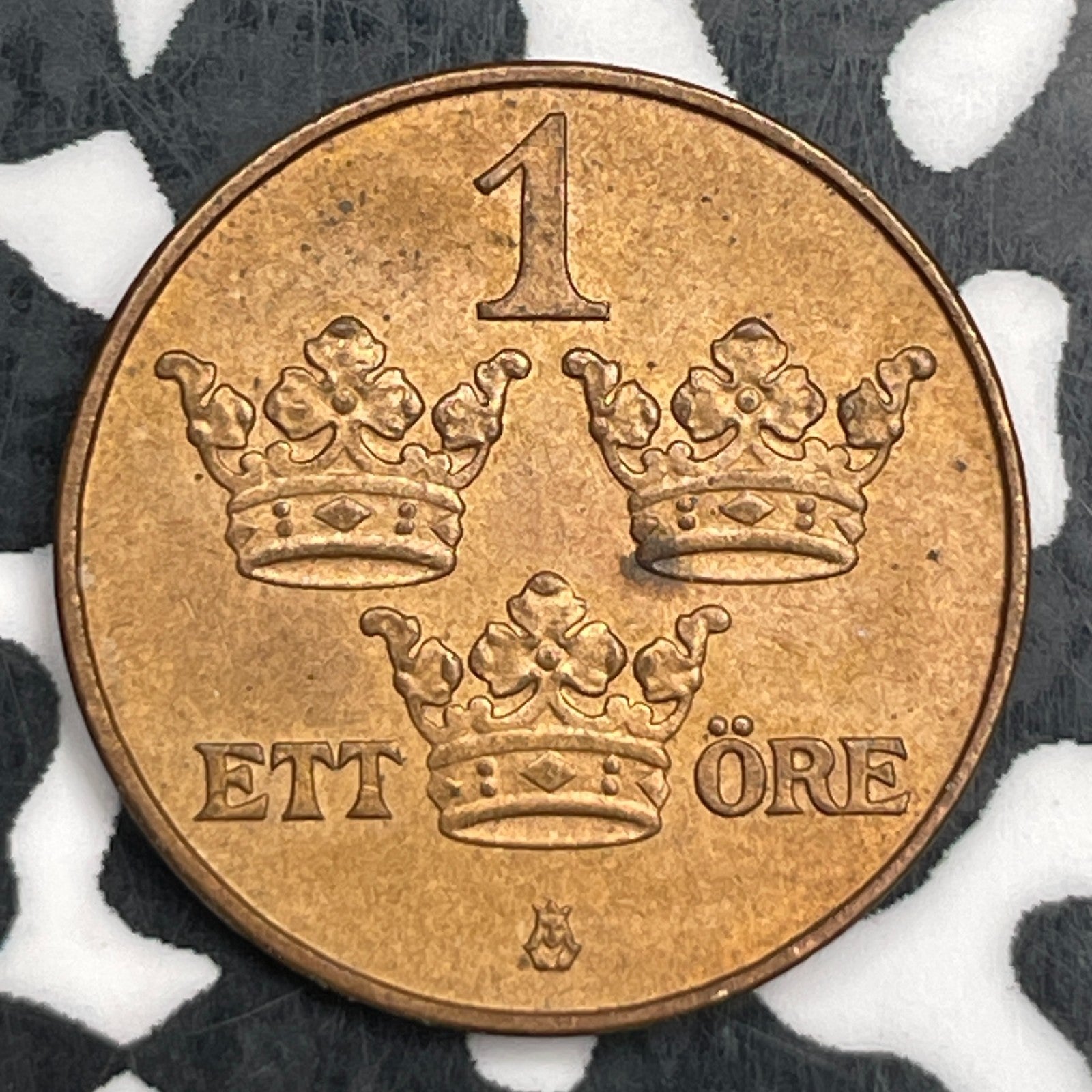 1913 Sweden 1 Ore Lot#F5484 High Grade! Beautiful!