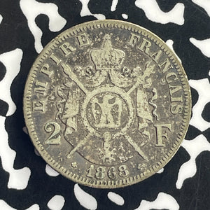 1868-A France 2 Francs Lot#T8653 Silver!